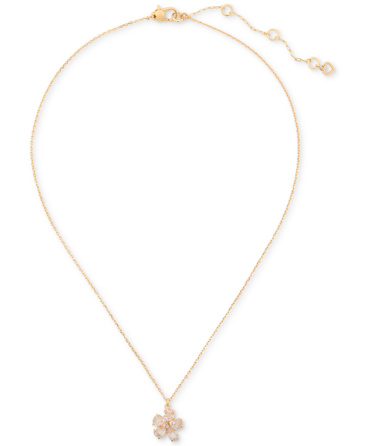 kate spade new york Gold-Tone Paradise Flower Mini Pendant Necklace, 16
