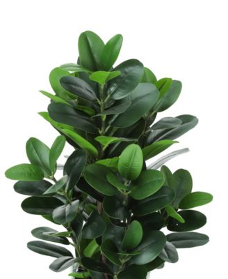 31" Indoor Artificial Floor Garcinia Tree with Decorative White Cement Pot