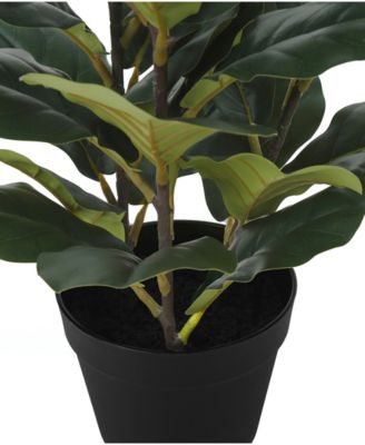 32" Indoor Artificial Floor Fiddle Tree with Black Pot