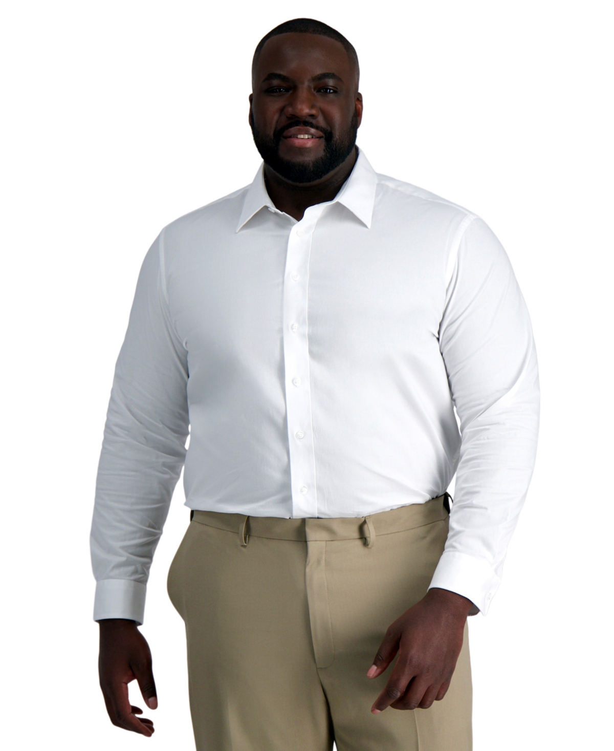Shop Haggar Men's Big & Tall Classic-fit Dress Shirt In White