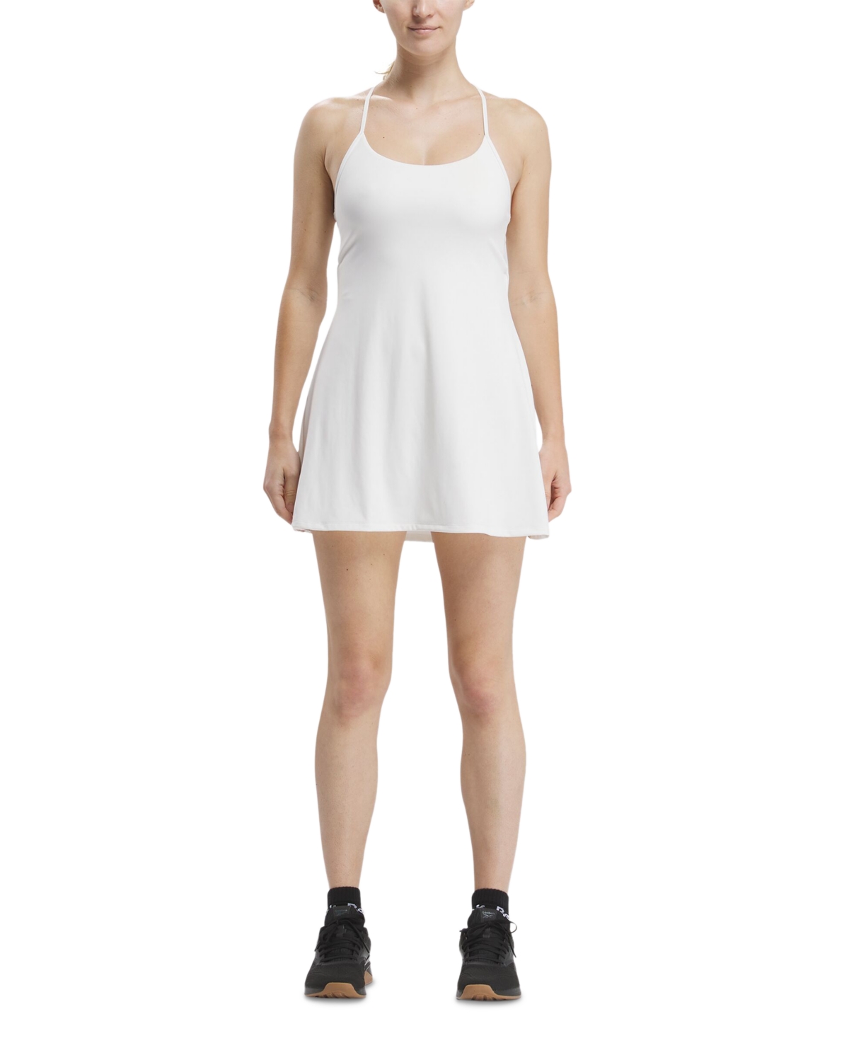 Women's Lux Strappy Sleeveless Bodysuit Dress - Chalk