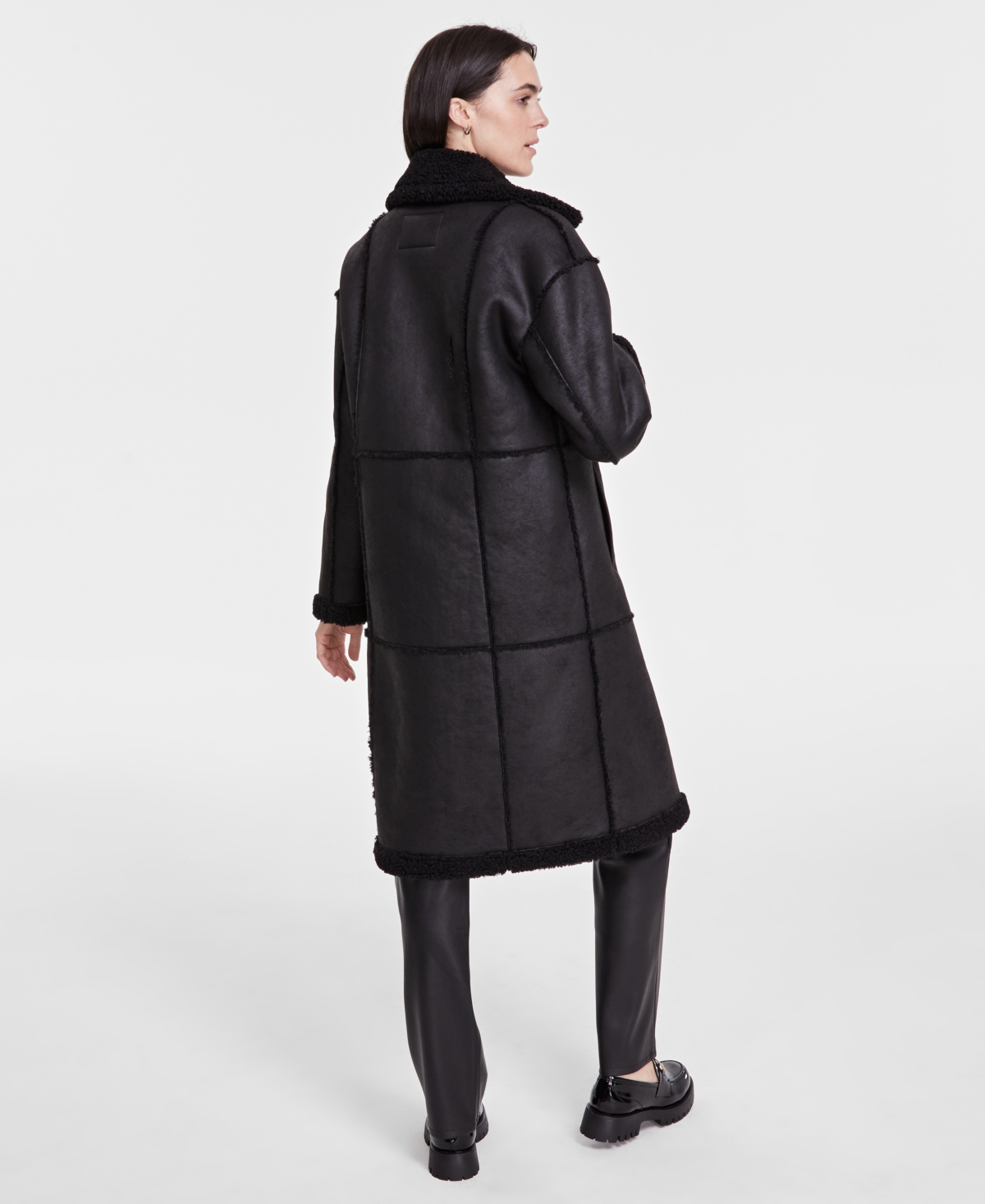 Bcbgmaxazria Women's Single-Breasted Faux-Shearling Coat