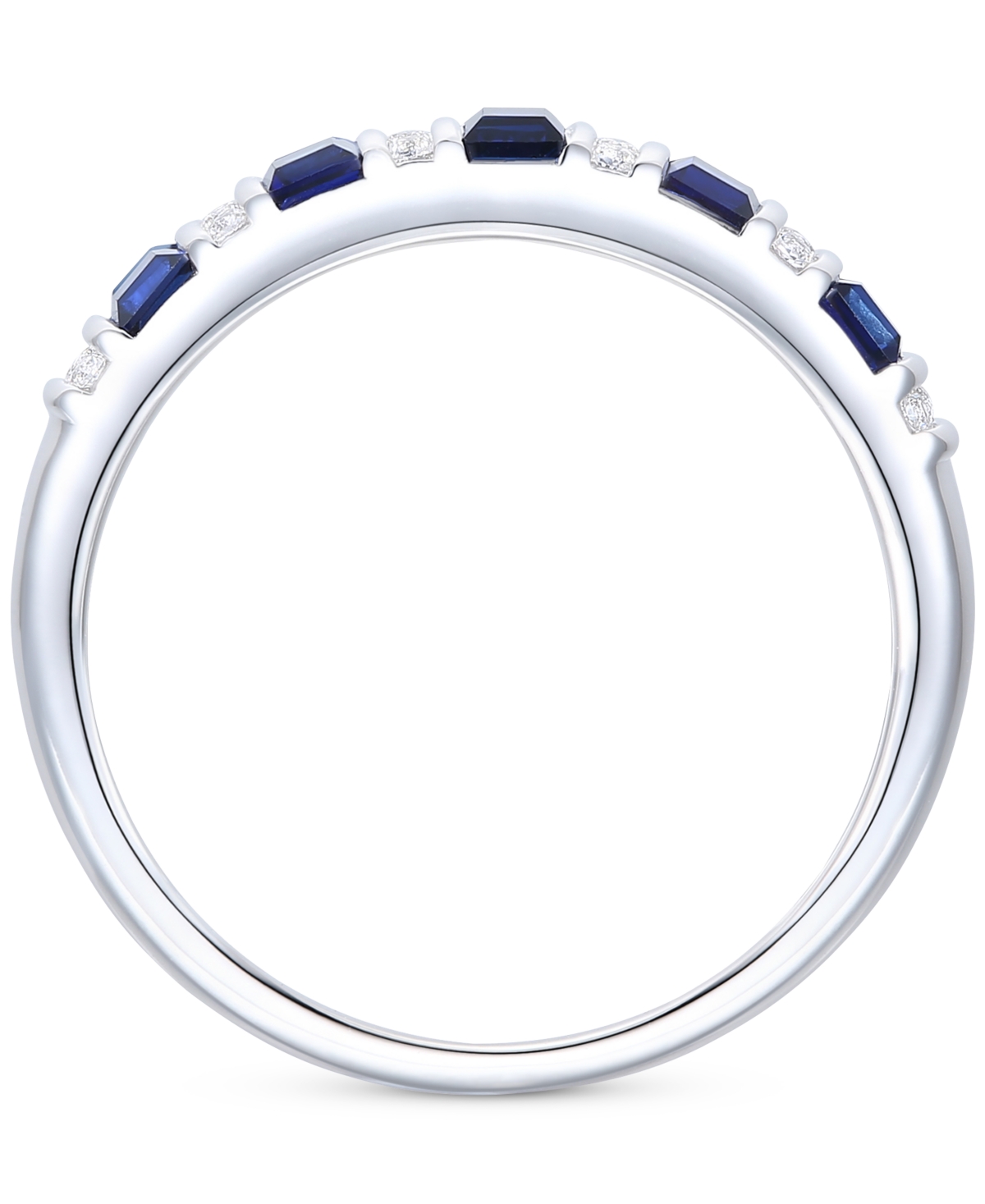 Lab-Grown Emerald (3/8 ct. t.w.) & Lab-Grown White(1/8 ct. t.w.) Band in 14k Gold-Plated Sterling Silver (Also in Lab-Grown Blue&