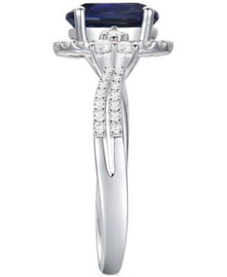 Garnet (1-1/10 ct. t.w.) & Lab-Grown White Sapphire (1/2 ct. t.w.) Ring in 14k Rose Gold-Plated Sterling Silver (Also in Lab-Grown Blue Sapphire)