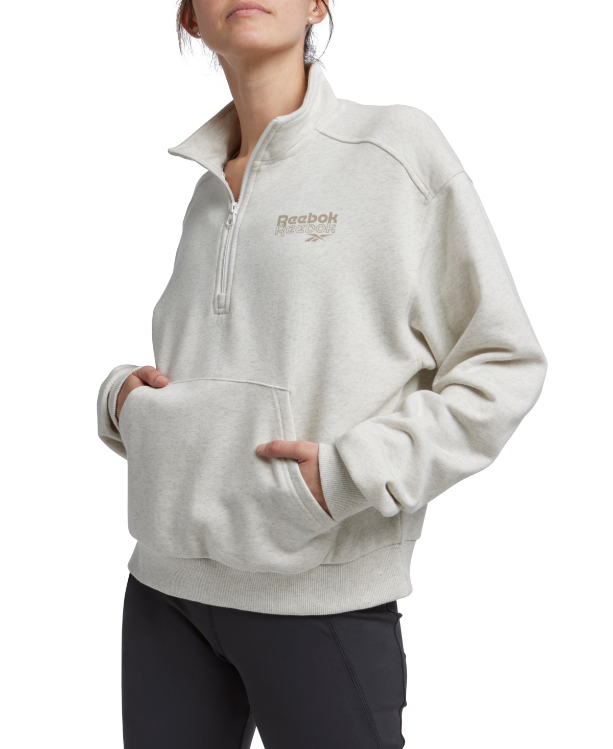 Reebok Women's Identity Brand Proud Quarter Zip Sweatshirt