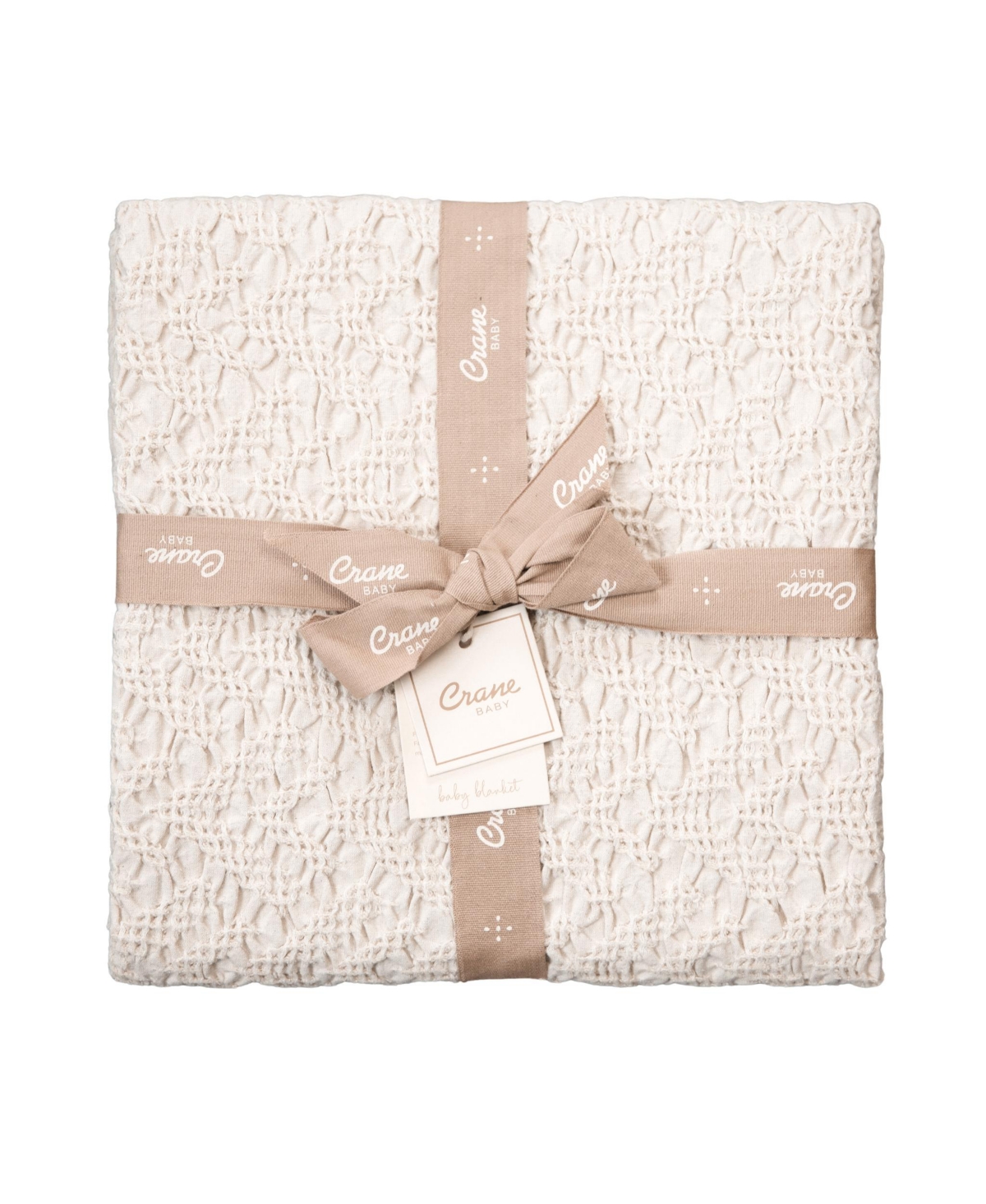 CRANE BABY OATMEAL BOHO KNIT BLANKET 