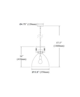 16.75" Metal Liberty 1 Light Pendant