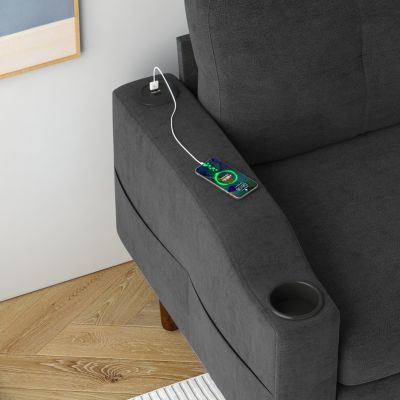 Convertible Combo Sofa with Storage Cabinet & Footstool