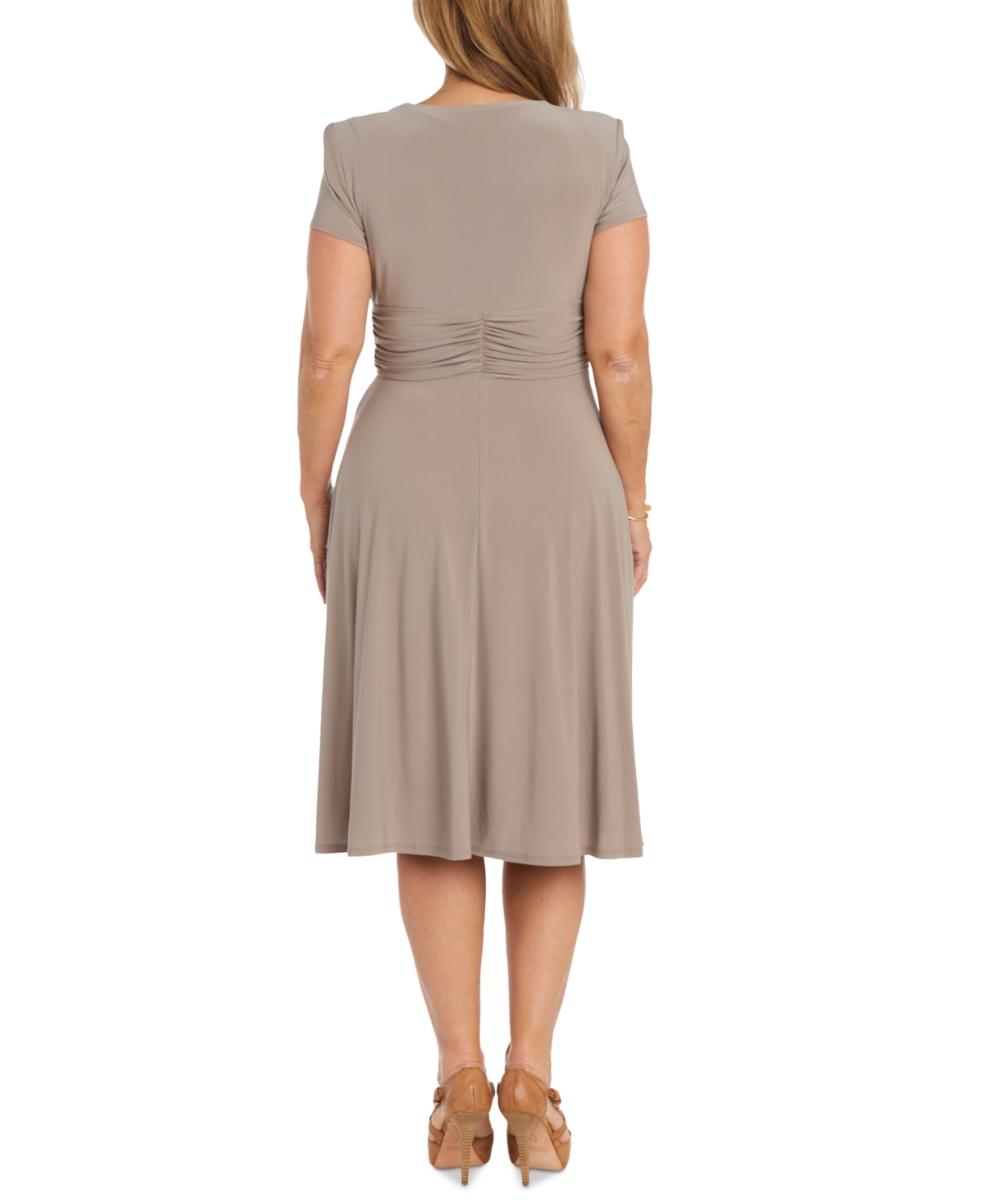 R&M Richards Short-Sleeve Faux-Wrap Dress