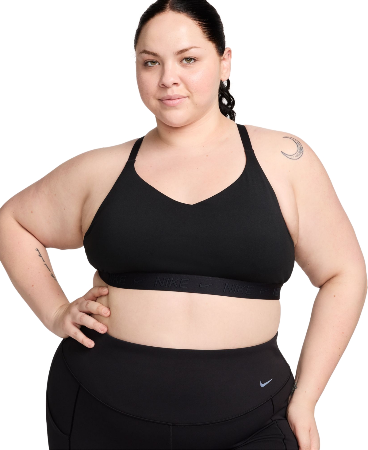 Plus Size Indy Low Impact Padded Sports Bra - Black/black