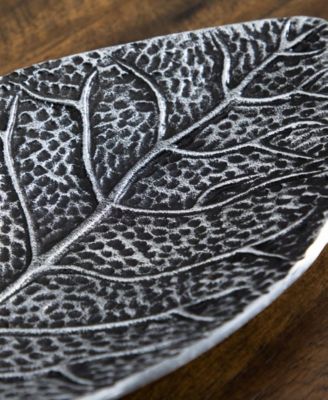 16in. Antique Leaf Decorative Accent Tray