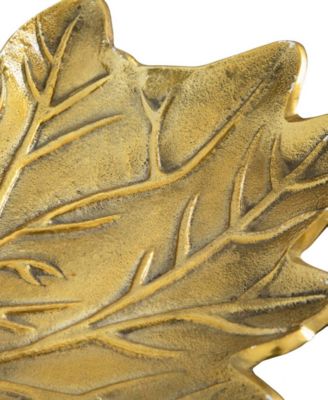 10in. Gold Tree of Life Leaf Decorative Accent Tray