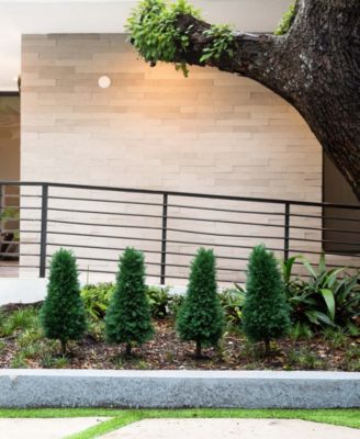 3ft. UV Resistant Artificial Cedar Plant with Integrated Ground Stake Indoor/Outdoor - Set of 2