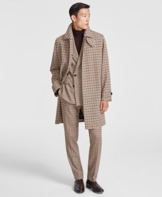 Hugo Boss Men's Boss X Russell Athletic Dejam Houndstooth Coat | Size 48 | 50464120262 Color Multiplecolors In Dark Brown