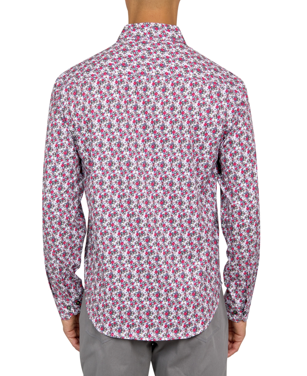 Shop Society Of Threads Men's Micro-floral Performance Stretch Shirt In Multi