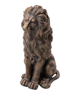 Oversized Bronze Sitting Lion Garden Statue