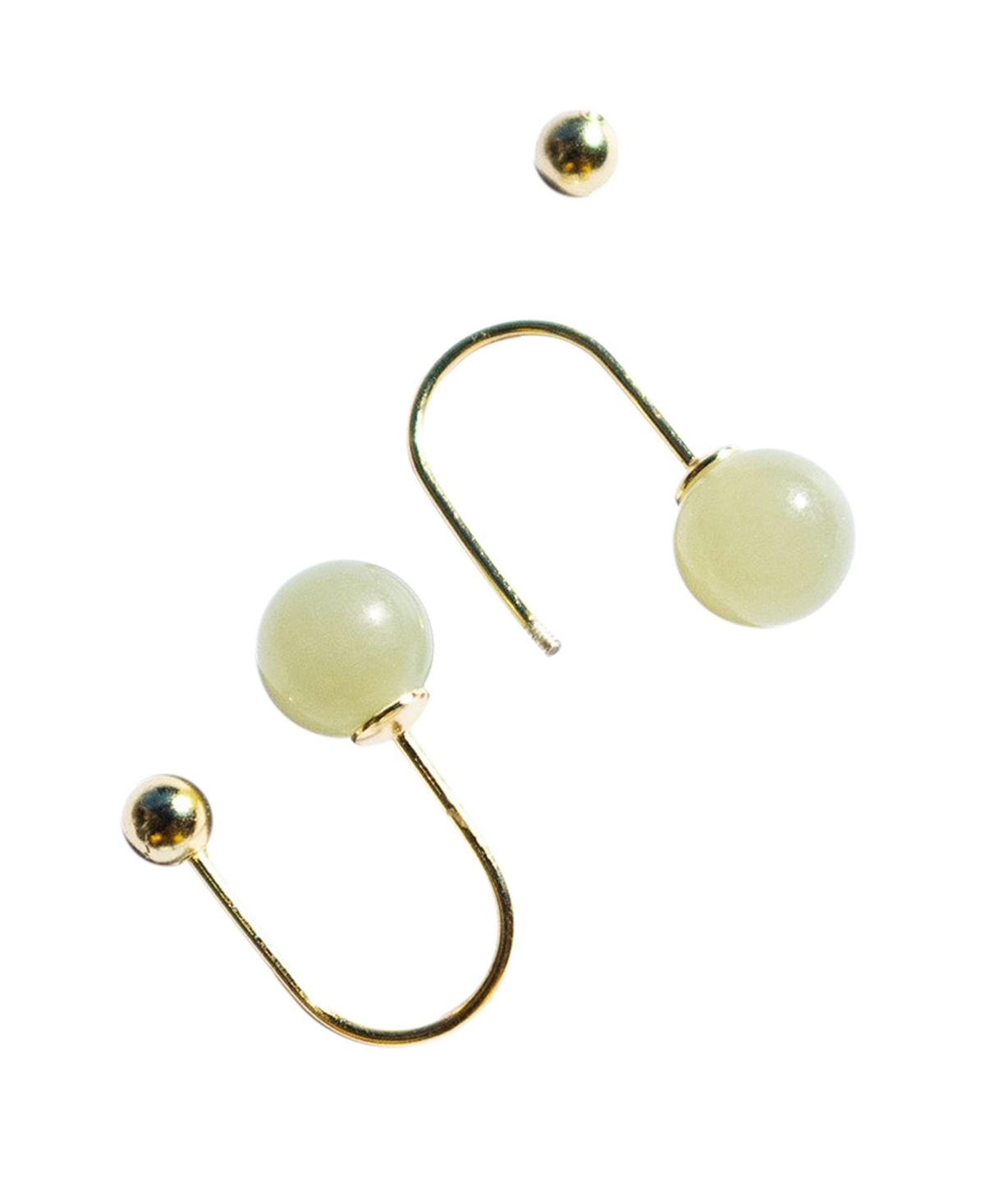 Clip - Jade cuff earrings - Green