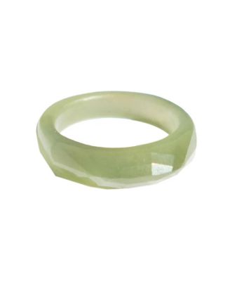 Dia — Structured green jade ring