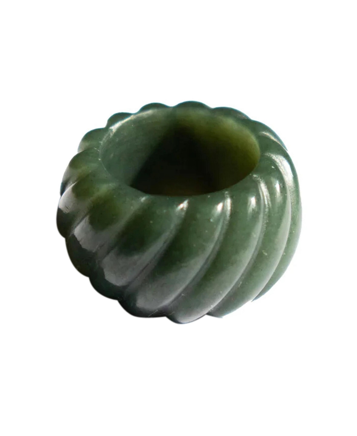 Croissant - Green jade twist ring - Green