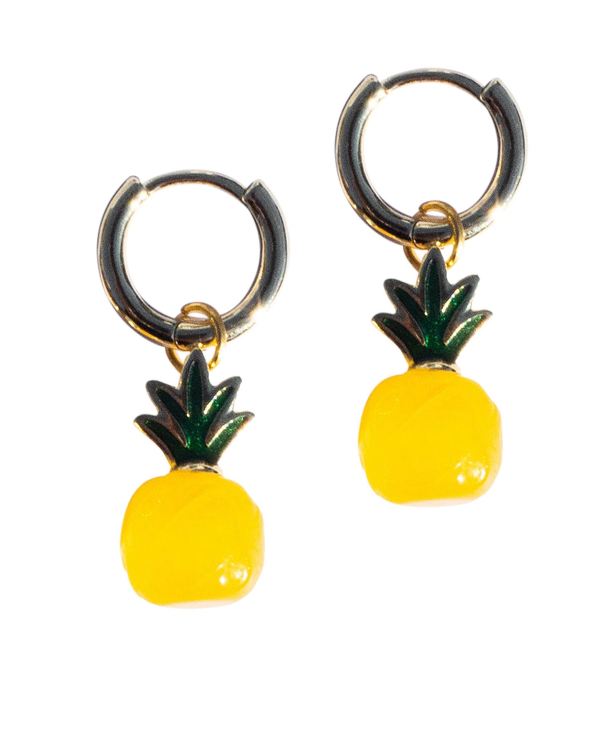Harvest - Jade stone charm earrings - Yellow