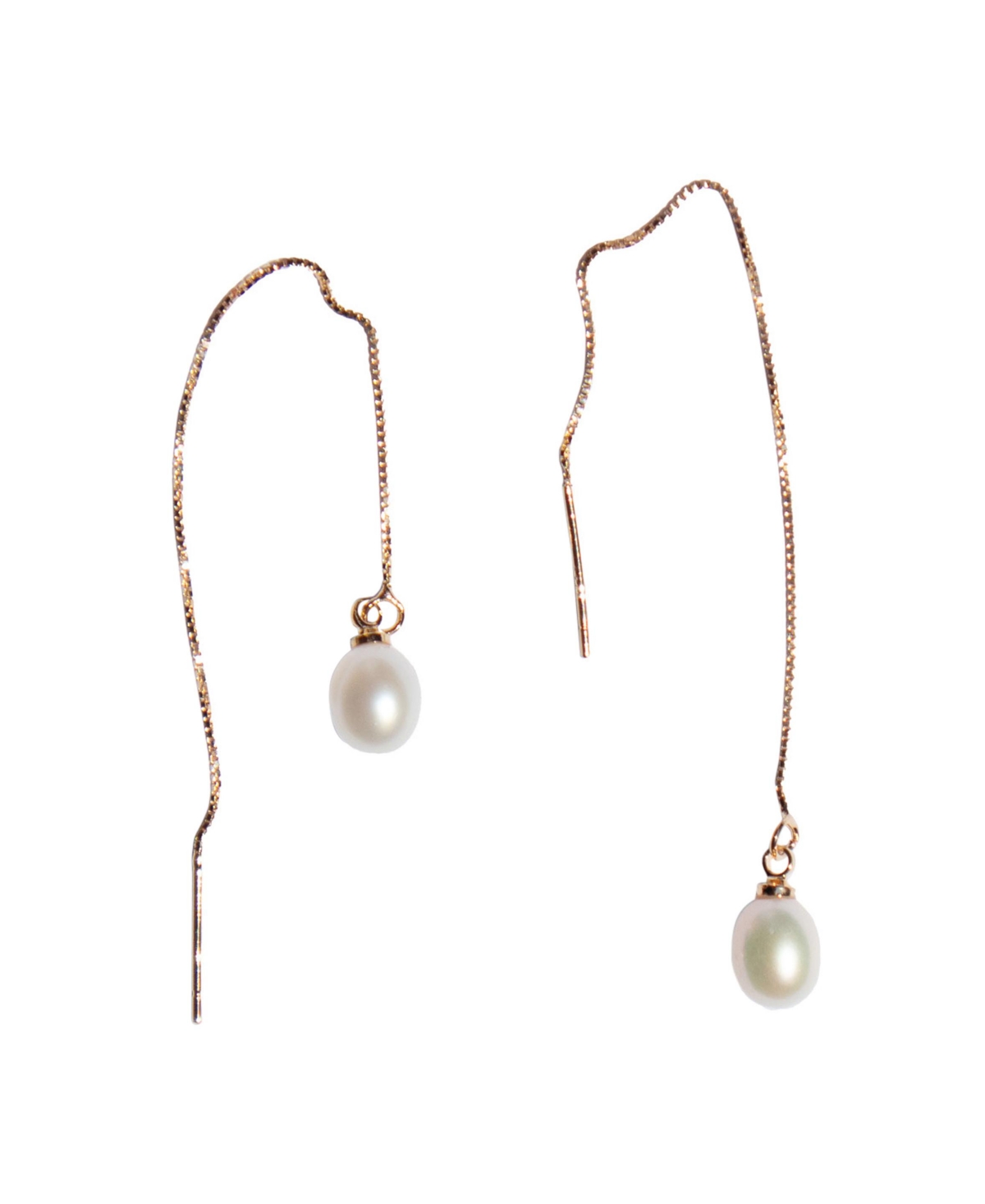 Lilith - pearl thread earrings - White