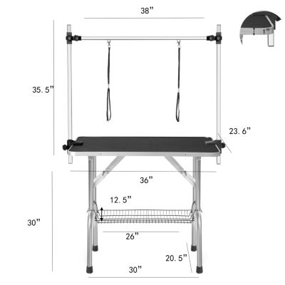 Professional Dog Grooming Table with Arm & Noose