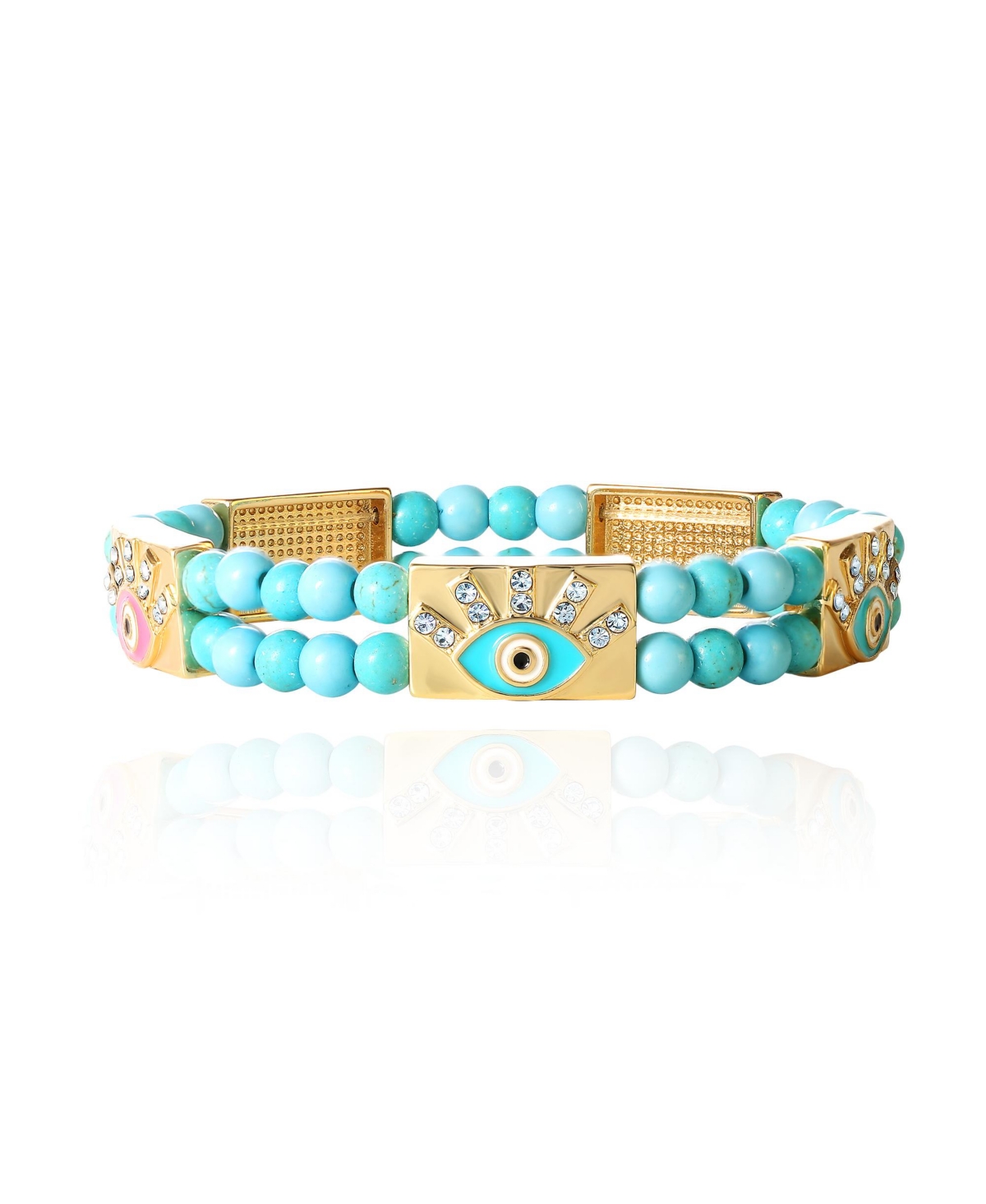 Womens Evil Eye Bracelet - Gold-Tone Evil Eye Bracelets for Women - Gold,blue