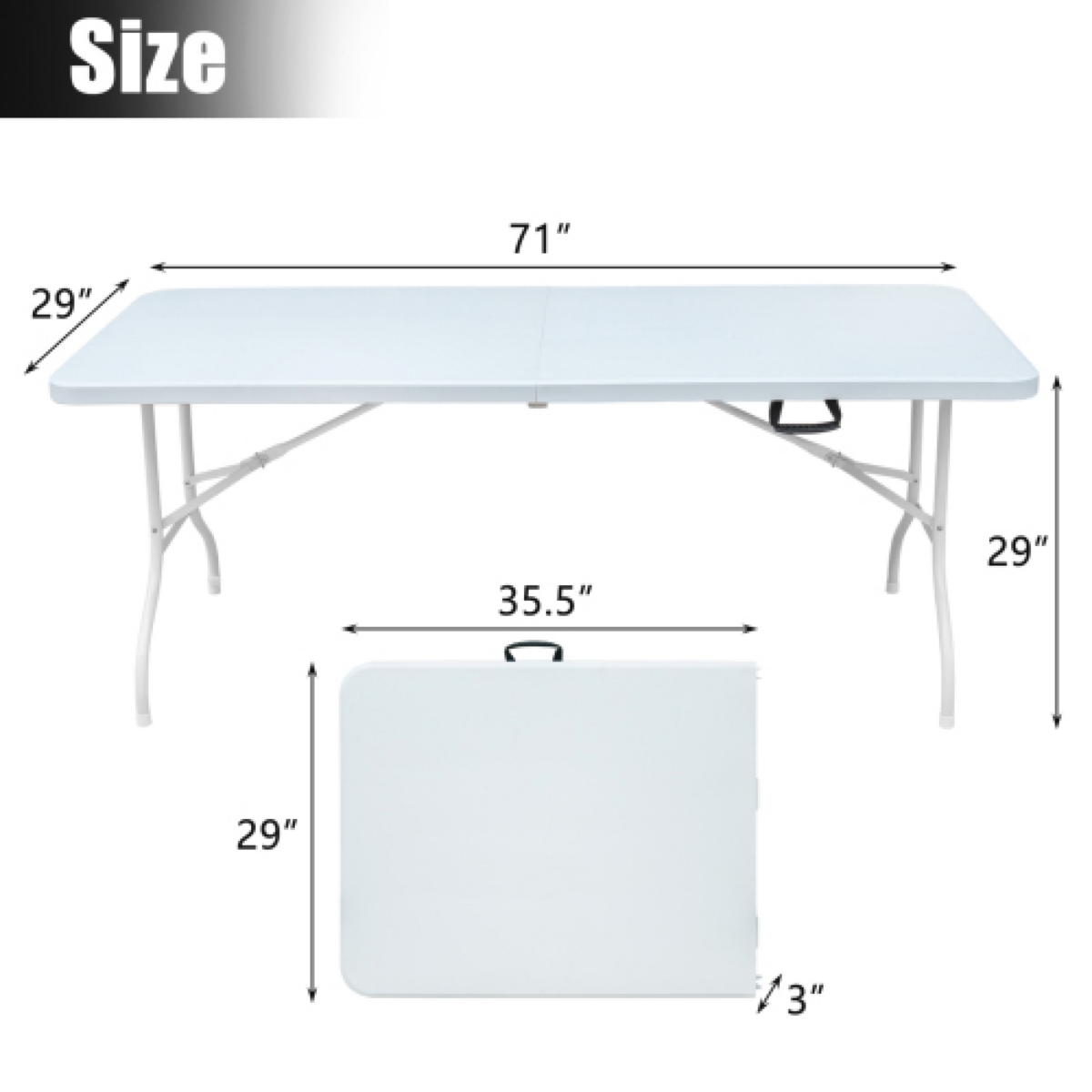 Streamdale Furniture Portable Folding Table for Picnics and Parties