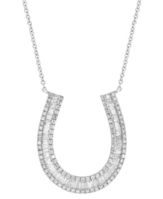 EFFY&reg; Diamond Horseshoe 18" Pendant Necklace (5/8 ct. t.w.) in 14k White Gold