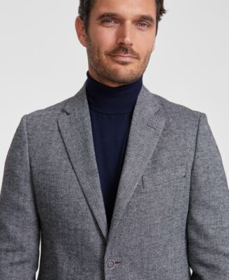 Men's Modern-Fit Solid Herringbone Tweed Sport Coat