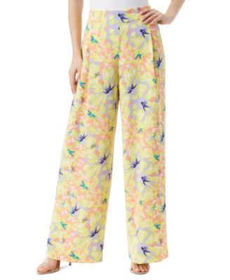Jessica Simpson - Winnie Floral-Print Pull-On Wide-Leg Pants