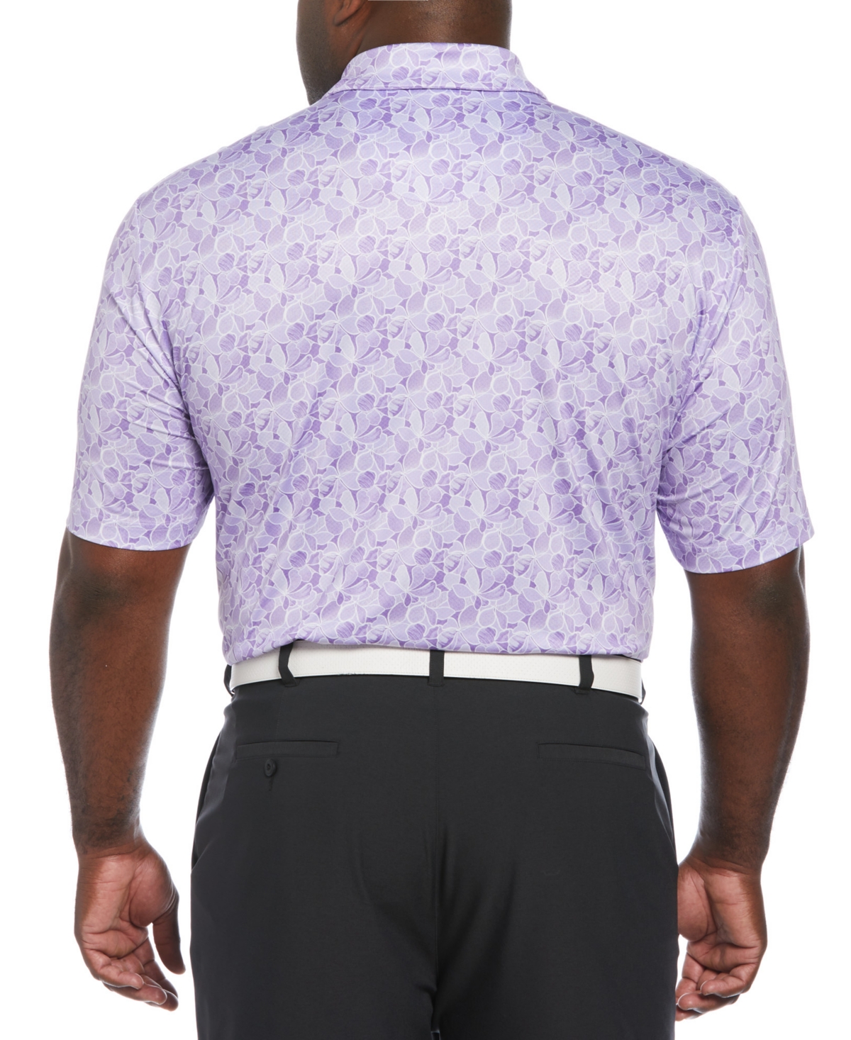 Pga Tour Men's Big & Tall Stretch Moisture-Wicking Floral Golf Polo Shirt