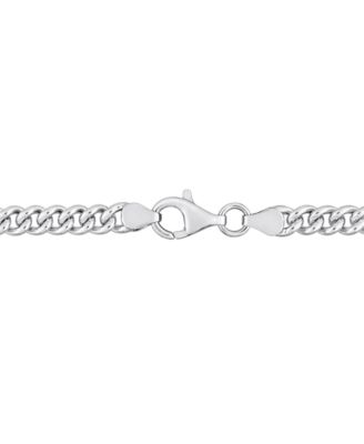 Lab-Grown Emerald Curb Link Bracelet (7/8 ct. t.w.) in Sterling Silver