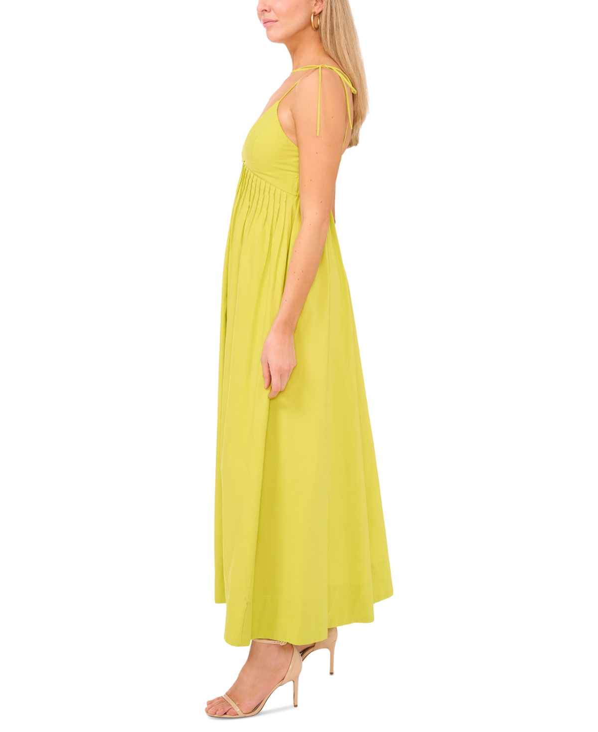 Shop 1.state Women's Cotton Tie-strap Maxi Dress In Green,teal
