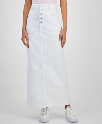 Tinseltown - Juniors' Button-Fly Seam-Yoke Maxi Skirt
