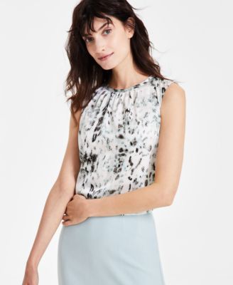 Kasper - Women's Snakeskin-Print Blouse