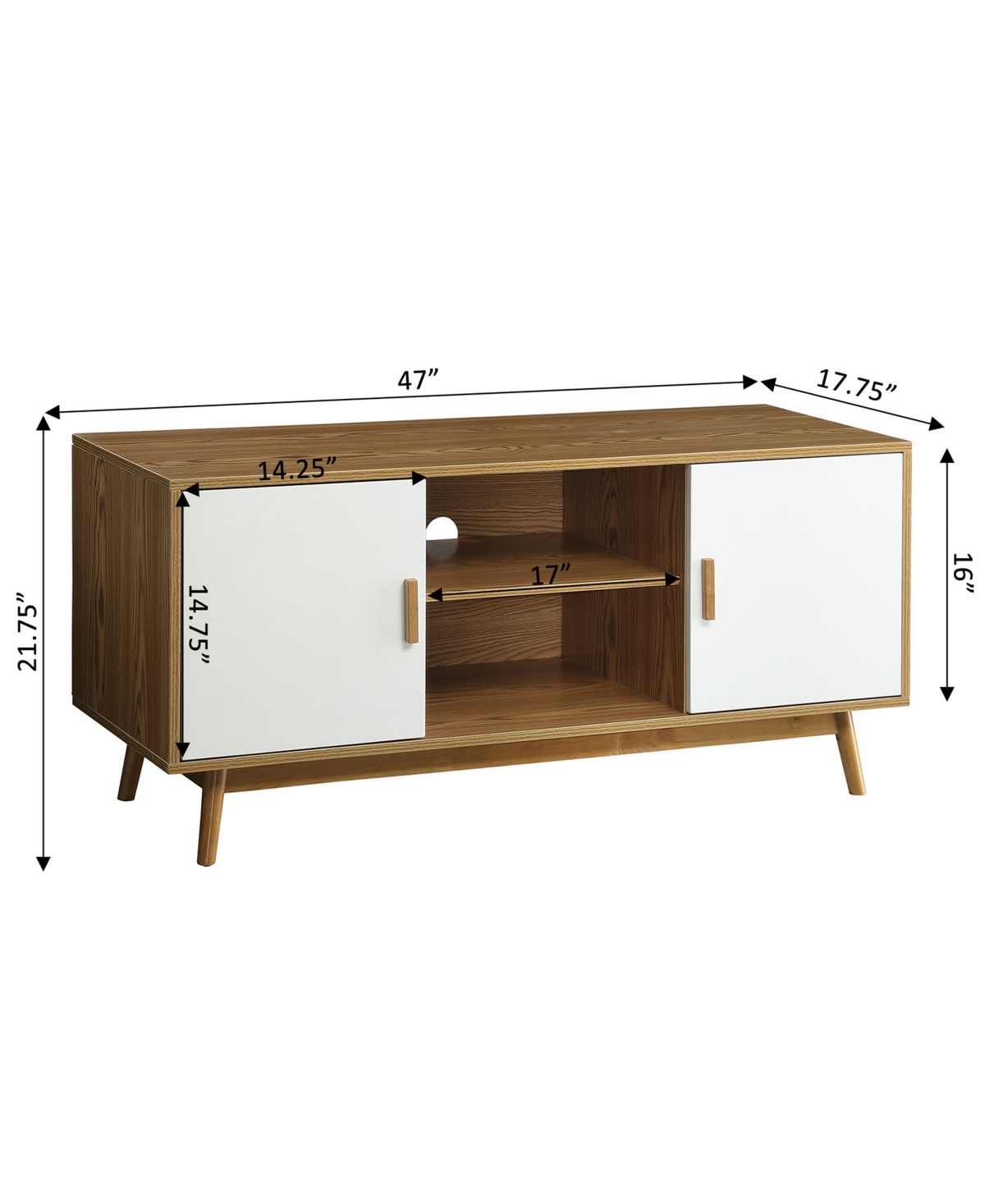 Shop Convenience Concepts 47.25" Oslo Tv Stand With Storage Cabinets And Shelves In Woodgrain