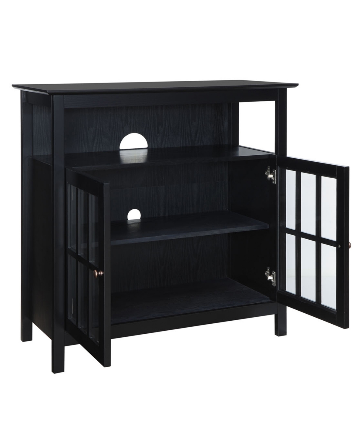 Shop Convenience Concepts 36" Big Sur Highboy Tv Stand With Storage Cabinets In Black