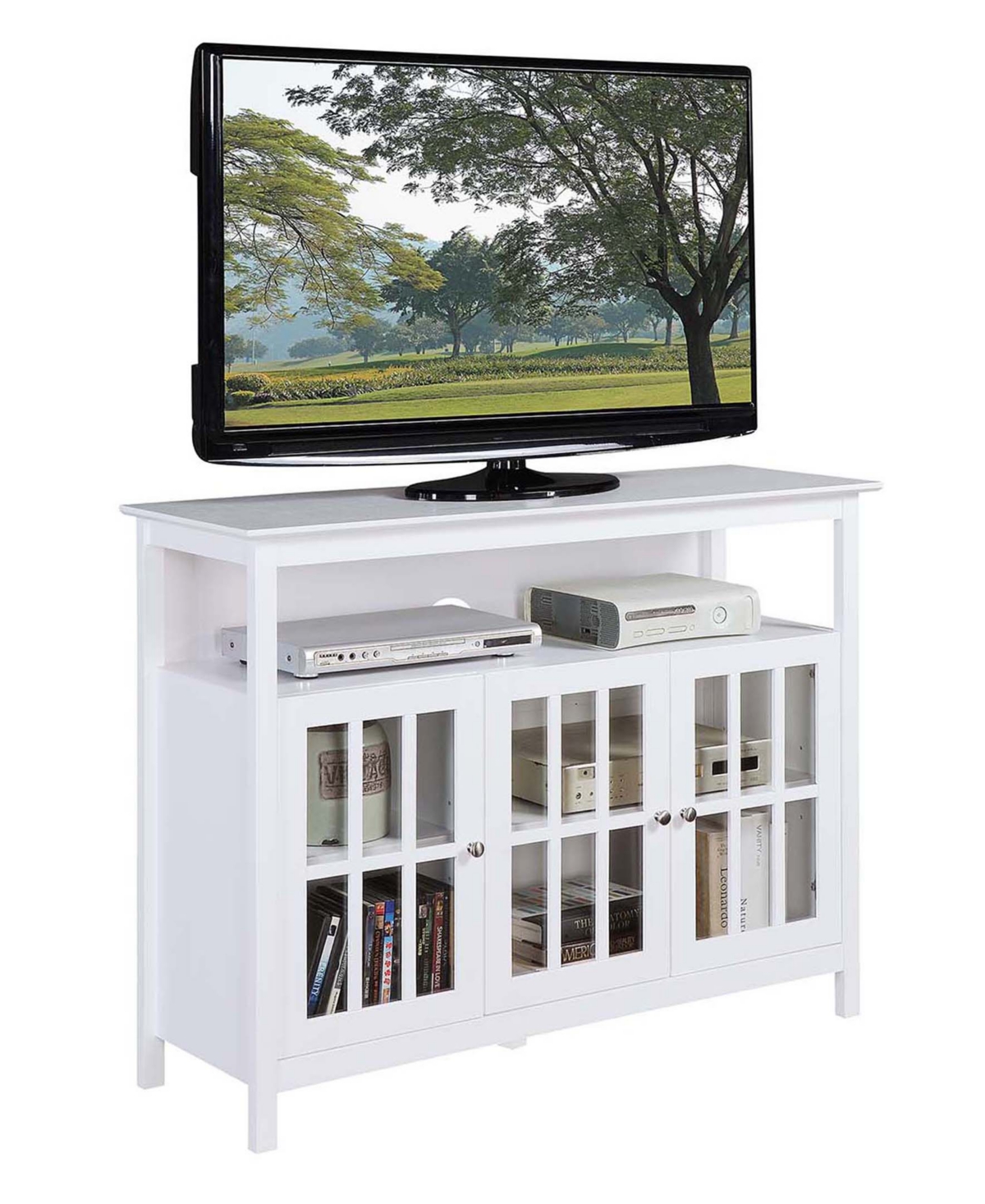 Shop Convenience Concepts 47.75" Big Sur Deluxe Tv Stand With Cabinets And Shelf In White