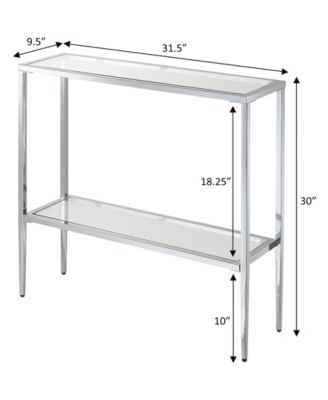 31.5" Nadia Glass Chrome Entry Hall Table with Shelf