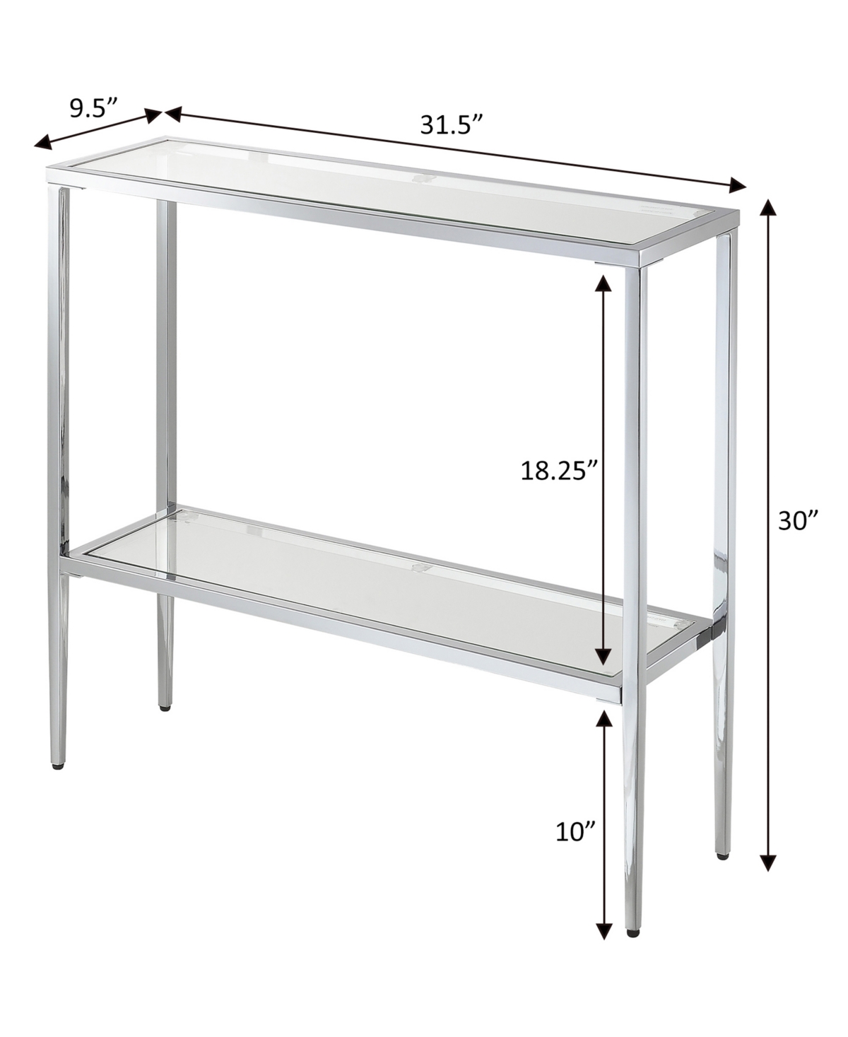 Shop Convenience Concepts 31.5" Nadia Glass Chrome Entry Hall Table With Shelf