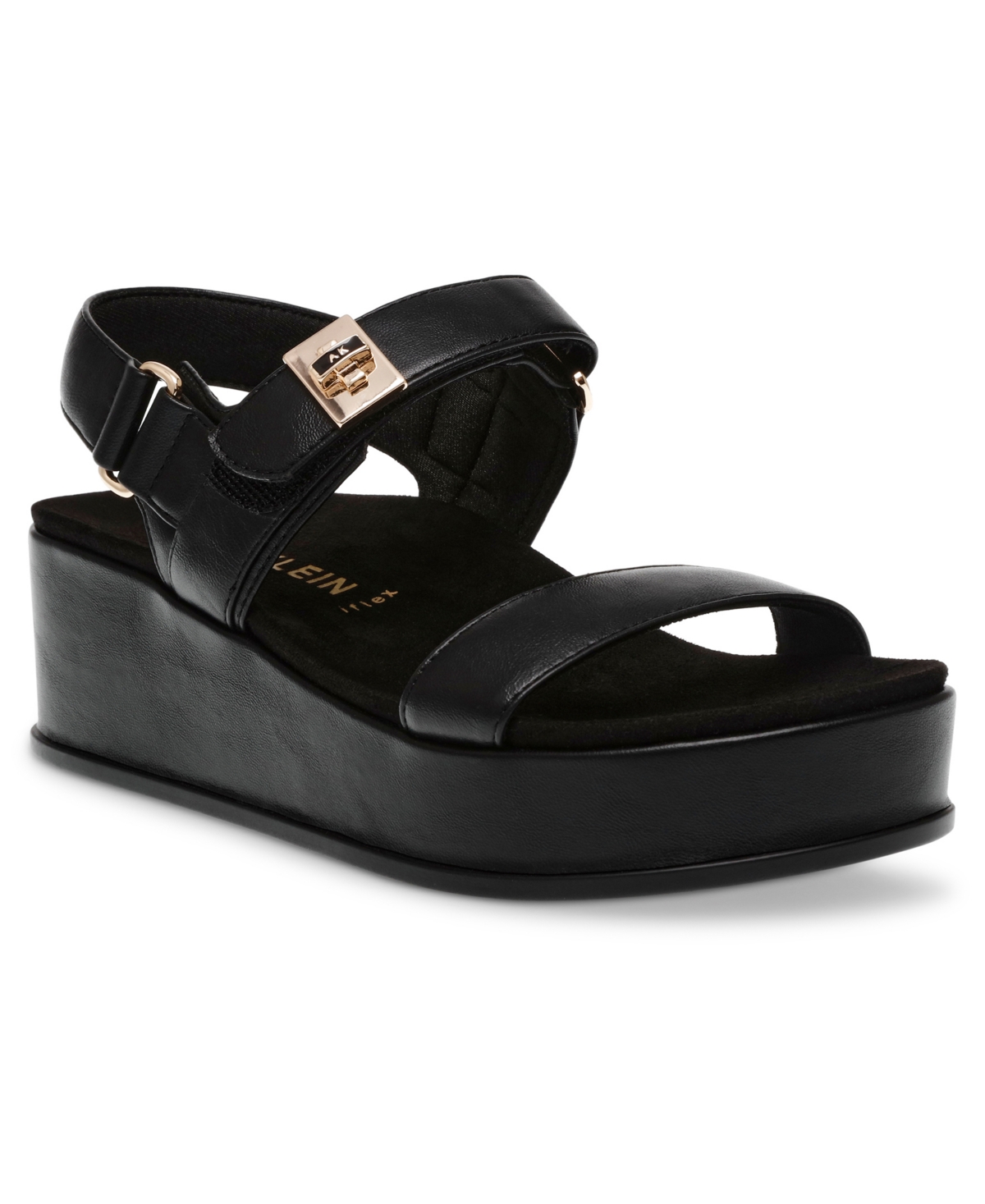 ANNE KLEIN WOMEN'S VERSE DOUBLE STRAP PLATFORM WEDGE SANDALS 