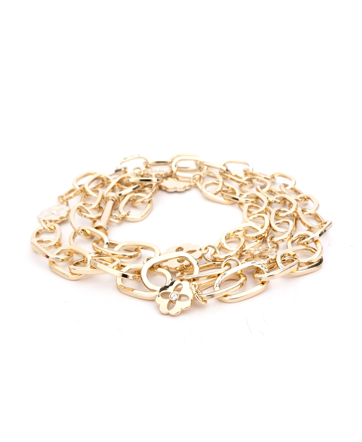 Women's Enamel Chain Belt - Pale Polished Gold