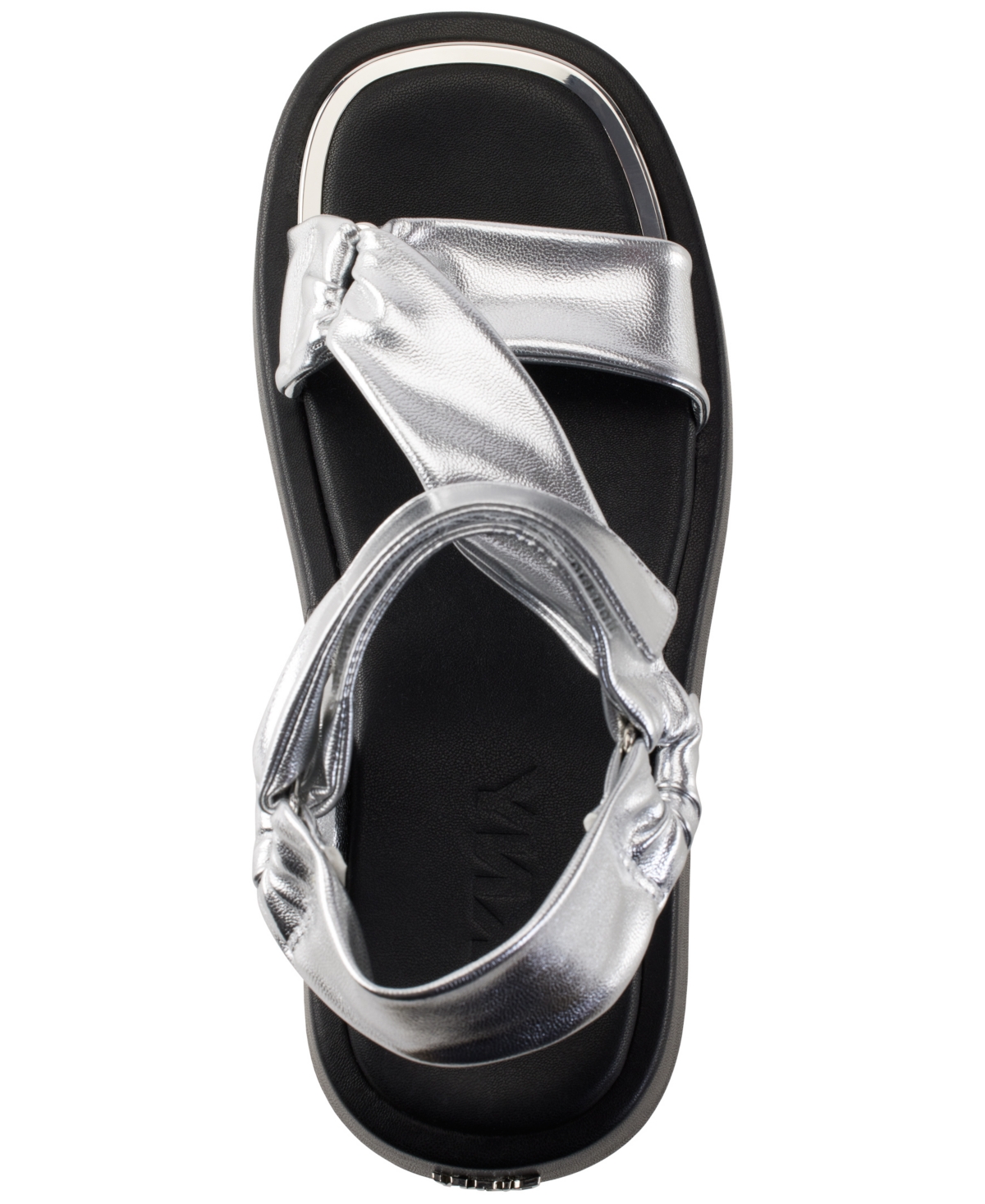 Shop Dkny Women's Lollie Asymmetrical Platform Sport Sandals In Silver