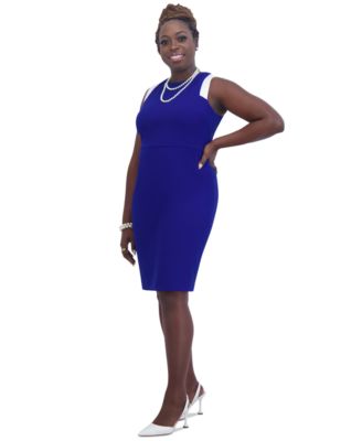 Women's Combo Sleeveless Sheath Dress