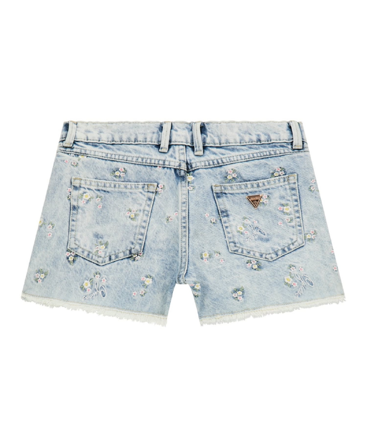 Guess Big Girl All Over Embroidery Denim Shorts