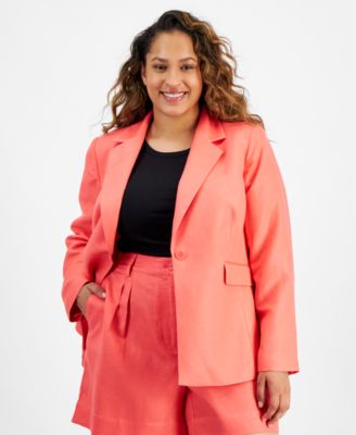 On 34th - Women's Solid Single-Breasted Woven Blazer