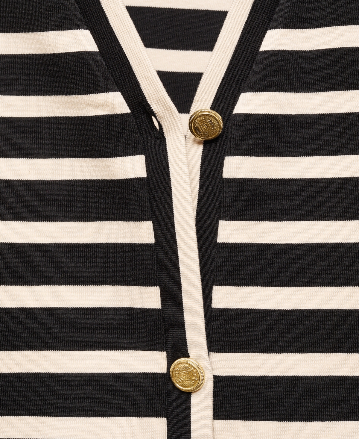 Shop Mango Women's Buttons Detail Striped Cardigan In Medium Bro