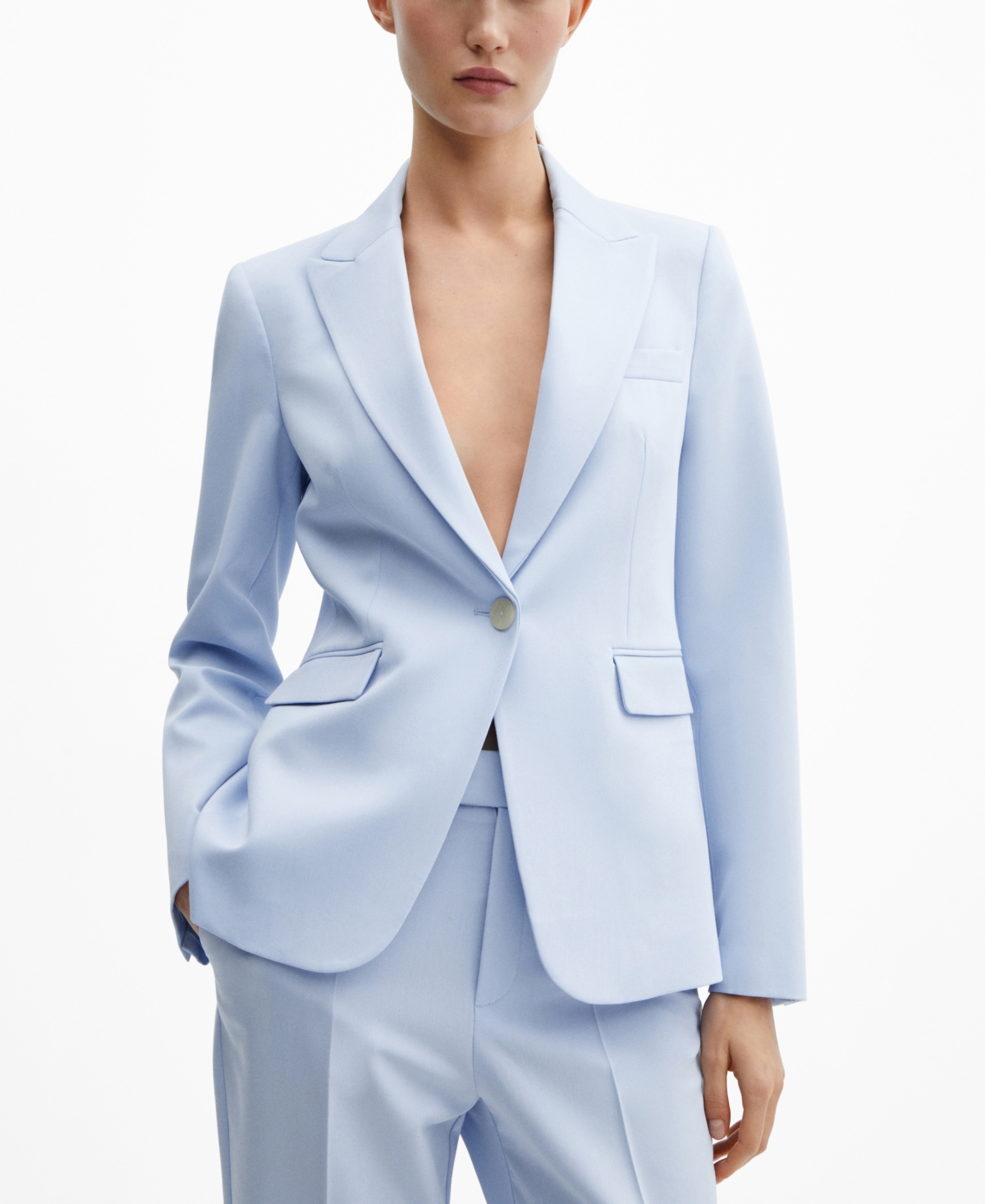 MANGO WOMEN'S FITTED SUIT BLAZER