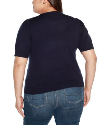 売れ筋商品|||ベルディーニ ニット&セーター アウター レディース Plus Size Rivet Detail Puff Sleeve Sweater Navy Belldini Plus Size Rivet Detail Puff Sleeve Sweater - Macy's